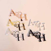 20/50pcs Csutom Drink Stirrers Initials Heart Personalised Wedding Drink Tags Glass Markers Alternative Champagne Topper