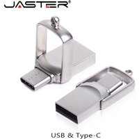 JASTER TYPE-C OTC Business Gift USB Flash Drive 128GB Mini Metal Memory Stick 64GB High Speed Pen Drive 32GB Silver USB-C 16G 8G