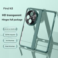 Luxury Transparent Electroplated Folding Hinge Case For OPPO Find N3 OnePlus Open All Inclusive Protect Shockproof Hard Cover