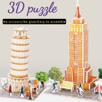 World Architecture 3D Paper Jigsaw Puzzle Small Model Famous Landscape Intellectual Development DIY Attractions Toys for Kids