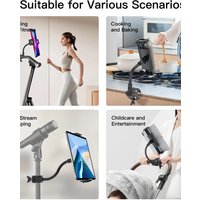 AliExpress NONE YWOR Adjustable Gooseneck Tablet Mount for Indoor Cycling, Treadmill, & Elliptical - Compatible with Peloton, iPad Holder for Ex