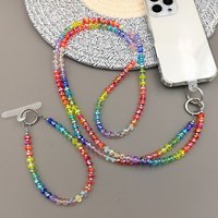 Fashionable Rainbow Crystal Glass Beads Round Wheel Flat Beads DIY Handmade Jewelry Making Bracelets Mobile Phone Chain