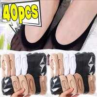 10/20pairs Transparent Summer Socks for Women Ultrathin Nylon Female Girls Short Ankle Elastic Crystal Silky Invisible Socks
