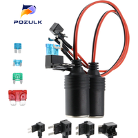 1PCS Medium Mini Micro 32V Pure Copper Car Cigarette Lighter Charger Cable Female Socket Plug Connector Adapter Cable Fuse