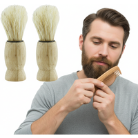 1/2Pcs Beard Shaving Brush Makeup brushes Wooden Handle Bristle Hair Salon Barber Soap Foam Shave Men Facial Cleaning Tools