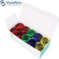 10pcs/box AC30-500V AC Voltmeter Led Digital Display Volt Meter Round Mini Voltage Gauge Tester Green Red Yellow Blue