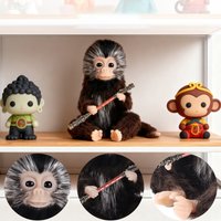 Cute Realistic Animal Model Soft Silicone Monkey Reborn Doll Lifelike Monkey Pet Stress Relief Toy Kids Gift Desktop Ornaments