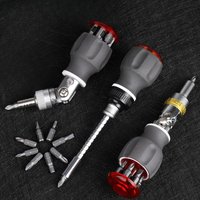 8-in-1 Multifunctional Ratchet Screwdriver 180° Adjustable Angle Mini Quick Ratchet Set for Domestic Maintenance Screw Driver
