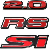 3D Aluminium Si Badge 2.0 RS Emblem Car Rear Trunk Sticker For Honda Civic Coupe 5 Door 7th 8th 9th 10th Generation Accessories