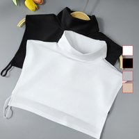 Women's Detachable High Neck Collar - Warm Double Layer Black/White for All-season Layering