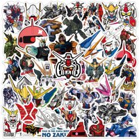 50PCS Gundam Mecha Stickers Waterproof Anime Decals for Notebook Suitcase Motorcycle DIY Graffiti Stickers for Anime Fans