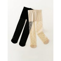 2 Pairs of Baby Girls Pantyhose,Children Summer Fashion Thin Leggings with Love Heart Printed,Soft Stockings for 1-16 Years Kids
