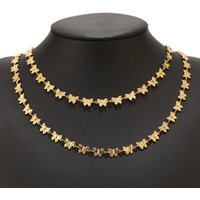 Feminine Dainty Butterfly Chain Necklace Gold Plated Stainless Steel Non Tarnish Women's Statement Jewelry