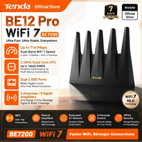 Router Tenda BE12 Pro WiFi 7 BE7200 7141Mbps Dual Band z dwoma portami 2.5G, czterordzeniowy procesor, 5 anten, Mesh, NFC, EasyMesh, router gamingowy