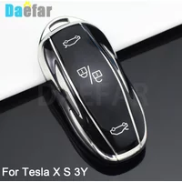 For Tesla Model S Model 3 Model X TPU Car Remote Smart Key Cover Case Fob Bag Shell Holder Keychain Accessories