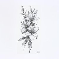 1 Sheet Flower Temporary Tattoo,Lasts To 15 Days Waterproof Semi Permanent Sticker,For Women's Holiday Parties