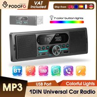 Podofo Samochodowy Odtwarzacz Multimedialny MP3 1DIN Radio Samochodowe Stereo Podwójny Bluetooth Odtwarzacz Samochodowy Radio USB SD AUX-IN FM AM EQ Radio Samochodowe Stereo Wyświetlacz LCD