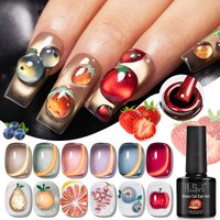 AWStorG 7.5ML 1/6Pcs Glass Cat Eye Fruit Color Magnetic Gel Nail Polish Vernis Semi Permanent Soak Crystal Gel Polish For Nails