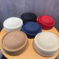 Solid Color Straw Bucket Hat Summer Retro Elegant Formal Dress Cap Breathable Berets Sun Hats Fashion Sun Protection Painter Hat