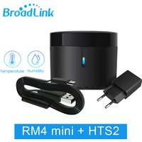 Télécommande intelligente WiFi pour la maison Broadlink RM4 Mini, compatible avec Alexa et Google Home, capteur de température HTS2, contrôleur IR, UE, Royaume-Uni, États-Unis, Australie