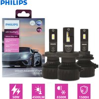 Philips Ultinon Rally 3551 LED H4 H7 H11 HB3 HB4 HIR2 Max Power 50W 4500LM Car Headlight 6500K White Max Lumen Watt LED Bulbs 2X