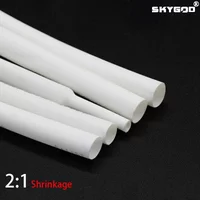 1~25m 2:1 Heat Shrink Tube Wrap White Diameter 0.6~50mm Insulated Polyolefin Thermal Tubing DIY Wire Repair Cable Protecctor