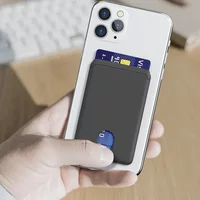 Phone Holder Fashion Sticker Credit Card Holder Compatible for Phone Android 3M Mini Adhesive Soft Silicone Mobile Phone Wallet