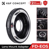 K&F CONCEPT Anneau adaptateur d'objectif pour appareil photo Canon FD FL vers appareil photo Canon EOS 10D 40D 80D 7DII avec capuchon en verre, mise au point à l'infini