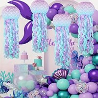 1/3/6pcs Mermaid Jellyfish Paper Lanterns For Mermaid Theme Party Under The Sea Ocean Birthday Wedding Party Decorations