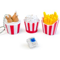 Food Shaped Keyboard Button Clicker Keychain Stress Relief Fidget Keyring Anxiety Relief Gift