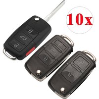 Jingyuqin 10X Beste qualität 3 taste Schlüssel Shell Fall für VW Passat Polo Golf Touran Bora Ibiza Leon Octavia Fabia remote Key blank