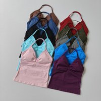 NO LOGO Women's Longline Strappy Backless Gym Top Scrunch Workout Open Back Bra Tank Top for Running Yoga Shirt