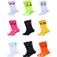AliExpress NONE New White UAE Team FDJ Cycling Socks Non Slip Soccer Socks Cushioned Breathable For Running Basketball Bike Sports Grip Socks