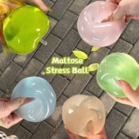 Clear Maltose Decompression Round Squishy Ball Soft Slow Non-toxic Solid Color ADHD Relief Stress Anxiety Fidget Sensory Toy