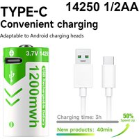 PALO 3.7V LS14250 ER14250 1/2 AA 1/2AA Lithium ion Battery USB Fast Charge 14250 Li-Ion Batteries For PLC CNC Water Meter