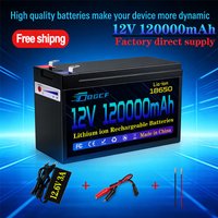 2026 12V 120Ah 120Ah 18650 lithium battery for solar energy built-in high current 30A BMS electric vehicle battery+12.6V charger