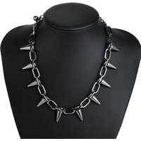 Punk Gothic Studded Rivet Spikes Choker Necklace Vintage Party Birthday Lovers Gift Unisex Metal Chain Cosplay Accessories