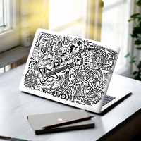 2 Pack Cute Aesthetic Doodle Animation Laptop Stickers Waterproof Decorative Decals for MacBook Tablet & PC Computer Art Crafts