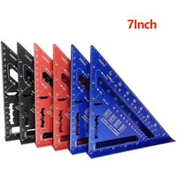 7Inch Triangle Ruler Measurement Tool Aluminium Alloy Carpenter Tools Inch Metric Angle Ruler Speed Square Woodworking Tools