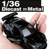 (Bagged) 1/36 Japanese-style die-cast pull-back racing car model, cool paint job, boy's toy, metal die casting, decoration.