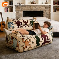 OTAUTAU 2-seat Graffiti Bean Bag Cover Armchair Lounger Pouf Cover SF409【No Filler Inside! You Need To Buy Filler By Yourself !】