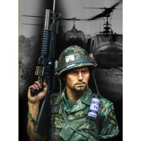 1/10 Scale Die-Cast Resin Bust Model Kit Vietnam War US Military 1st Cavalry Division Soldier Statue Unassembled and Unpainted
