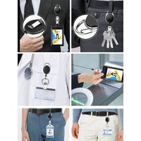 5 Pack Retractable Badge Holders with Carabiner Belt Clip and Key Ring for ID Card Holder and Keychain Badge Reel