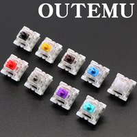 Outemu Schalter für Tastatur, 3-polig, linear, taktiler Clicky, leise Schalter für mechanische Tastaturen, Grau, Weiß, Rot, Blau, Gaming-Schalter