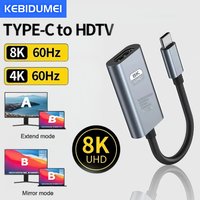 TYPE C to HDMI-Compatible 8K 60Hz Adapter USB C USB3.1 Male to HDTV Female Converter Cable for Laptop Tablet TV MacBook