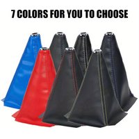 Car Gear Shift Knob Cover Universal Shifter Boot Dust Cover PU Leather Waterproof Decorate Fit for Most Manual/Auto Car Truck