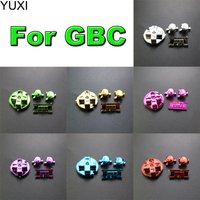 YUXI 1Set Replacement For Color GBC Console Buttons Kit A B D-pad Key Power On Off Button