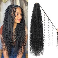 Goddess Boho Box Braids Crochet Hair-9 Packs 14-30 Inch Synthetic Crochet Box Braids for Black Women Pre Looped
