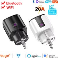 Tuya Smart EU Plug WiFi 20A Socket With Power Monitoring Timer Child Lock Outlet Google Home Alice SmartThings Alexa