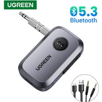 UGREEN Bluetooth Audio Receiver Car Adapter Wireless Car 3.5mm Jack Mic Handsfree Bluetooth 5.3 for Car Accessories Speaker